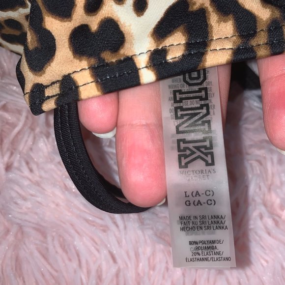Victoria's Secret PINK Cheetah Print Bikini Top Sz: L - Picture 4 of 5